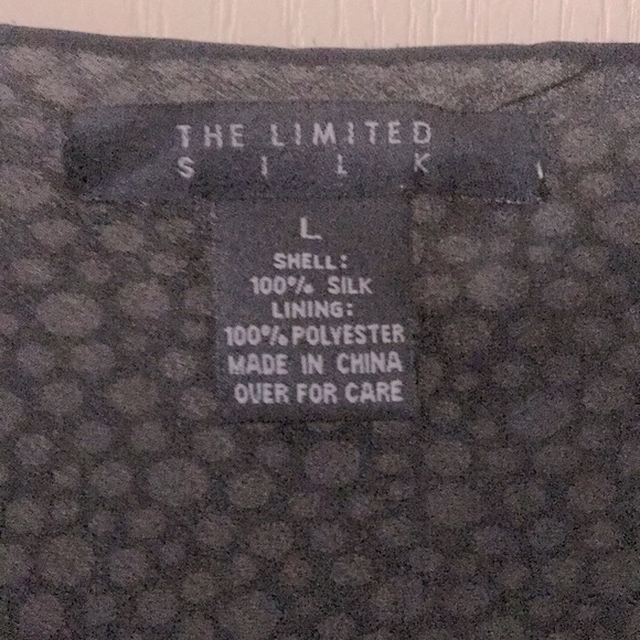 The Limited,Shell 100% Silk size Large. Color black/gray - Picture 3 of 6